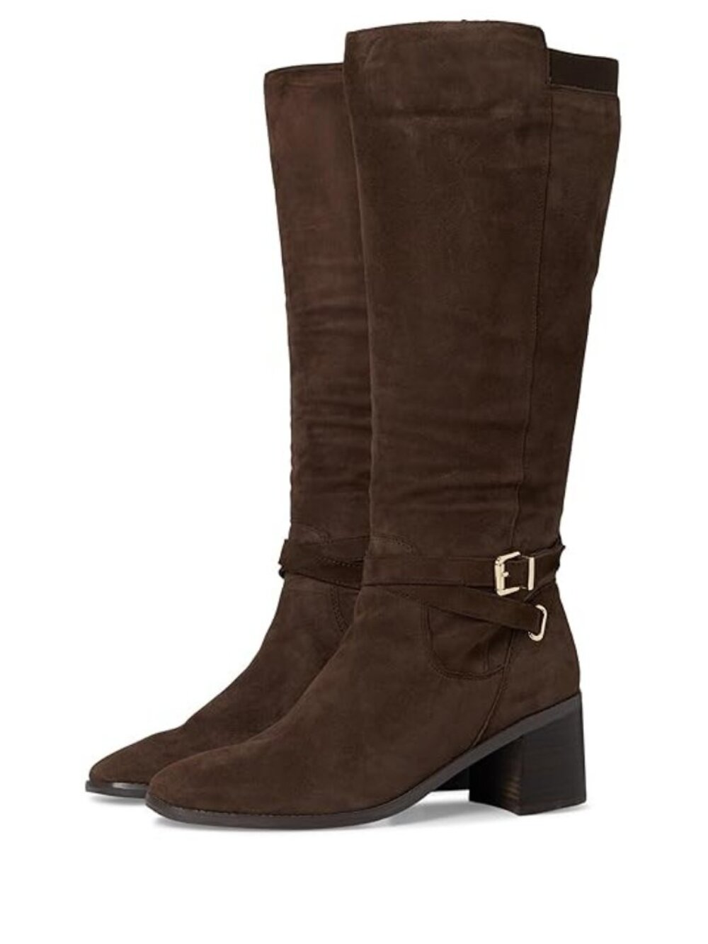 #72 Easy Spirit Noma Women's Boots Dark Brown Suede : 8.5 M (B), Leather